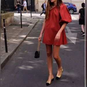 Mila Cherry Dress Posse The Label One Shoulder Flowy Spring Summer Mini Cotton